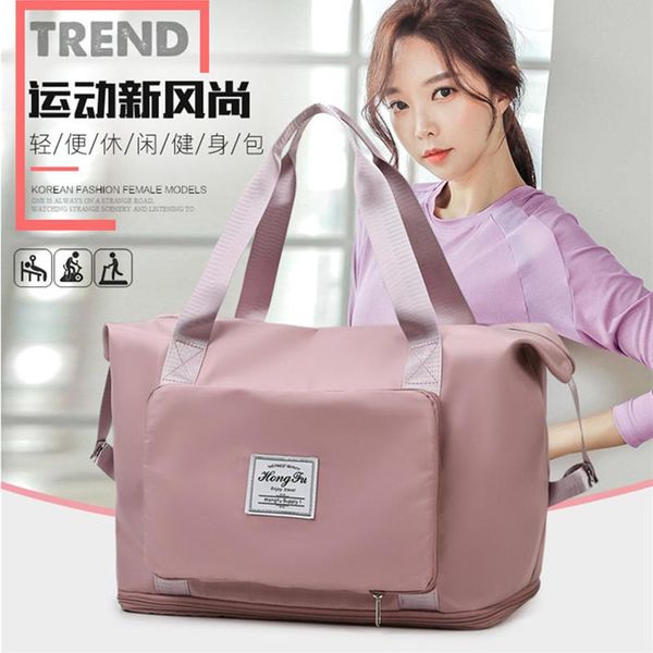 

duffel bags 2021 large capacity foldable business travel bag wet and dry separated weekend sports fitness storage