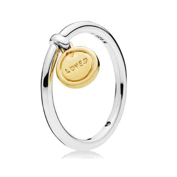 

cluster rings real 925 sterling silver ring gold shine medallion of love for women wedding party gift fashion jewelry, Golden;silver
