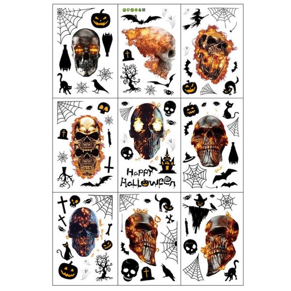 

wall stickers 1 set 9pcs static window shop clings (assorted color)