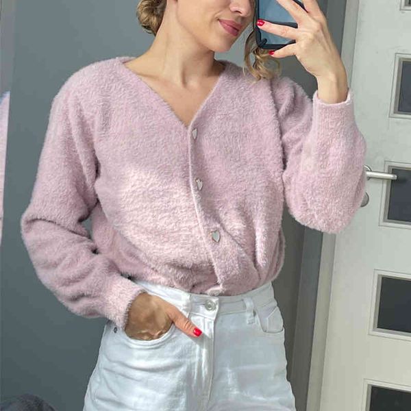 

women's jackets colorfaith autumn winter sweaters fake mink cashmere elegant lady cardigan vintage short knitwear swc9017 997o, Black;brown