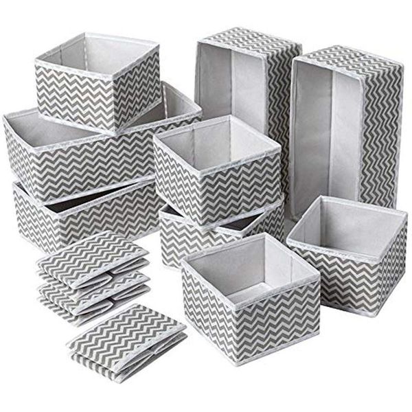 

12 pc storage box square non woven folding drawer is used to increase the space from cajas de almacenamiento storage organizer