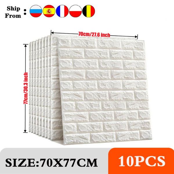 

wallpapers 10pcs 3d wall sticker imitation brick bedroom decoration waterproof self adhesive wallpaper for living room kitchen tv backdrop