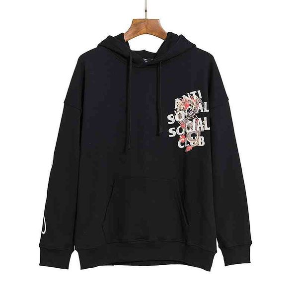

autumn and winter 2021 fashion br assc new color dragon + diamond loose men's women's hoodie, Black