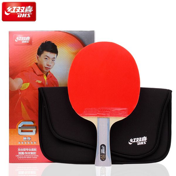 DHS 6002 Tischtennisschläger mit iTTP-genehmigten Pickeln in Tischtennis Gummi-FL-Griff DHS Ping Pong Paddle 201209