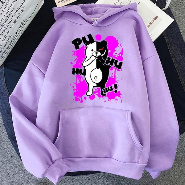 

women's hoodies & sweatshirts winter monokuma - danganronpa hoodie printed women hoody vintage harajuku hooded hip hop fashion comfort, Black