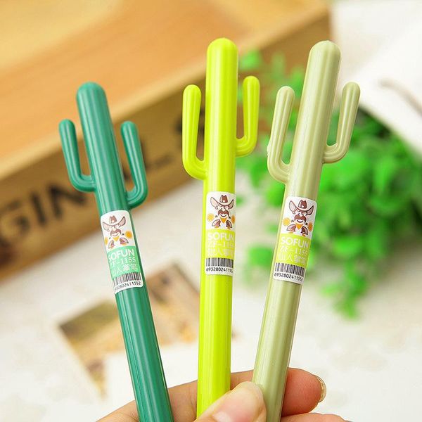 

gel pens 2pcs/lot 0.38mm cactus pen , novelty slim for school office writing