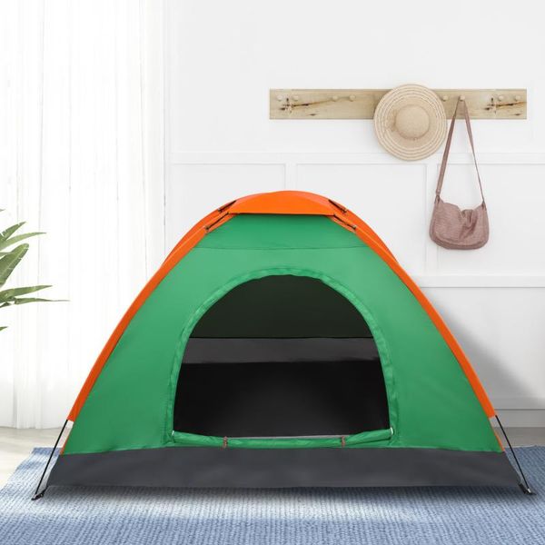 

tents and shelters 2-person waterproof camping dome tent for outdoor hiking survival orange & green