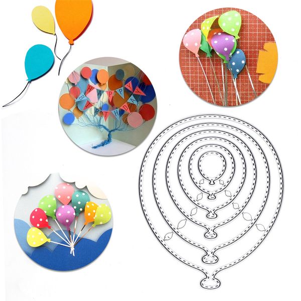 Palloncini Fustelle in metallo Stencil Fustellato Scrapbooking Timbri artigianali Realizzato con materiali durevoli e design unico