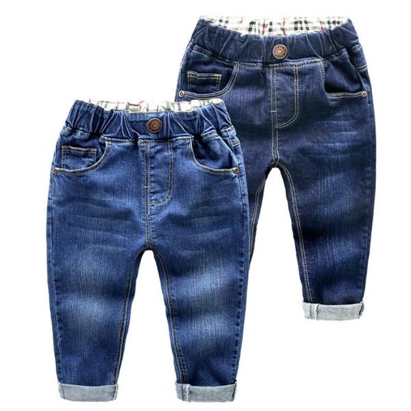 

jeans little boys 1-7t kids spring warm trousers baby full length fashion pants children cotton outfit, Blue