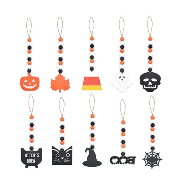 

strings 1 set 10pcs hanging decors wood bead garlands pendant (assorted color)