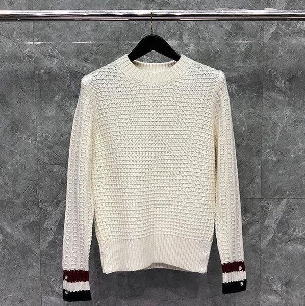 

women's sweaters 2021 fashion brand men women loose o-neck pullovers clothing striped wool cotton thick winter casual coat, White;black