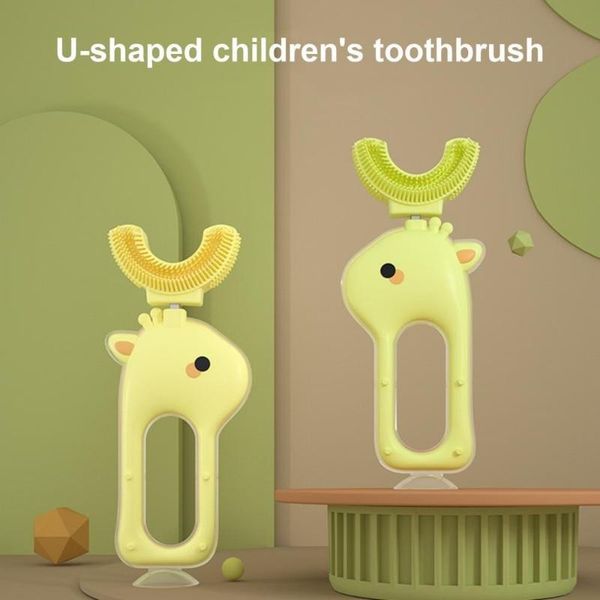 

smart electric toothbrush u shaped children cartoon design 360Â° kids silicon safety animals child tooth brush for home