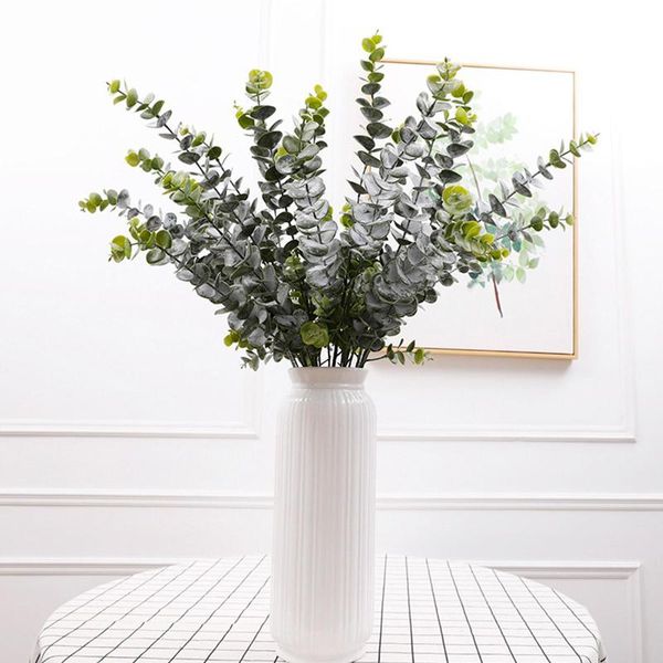 

3pcs artificial plant flower eucalyptus leaf home interior wedding garden decor green bonsai artificial plants home decor