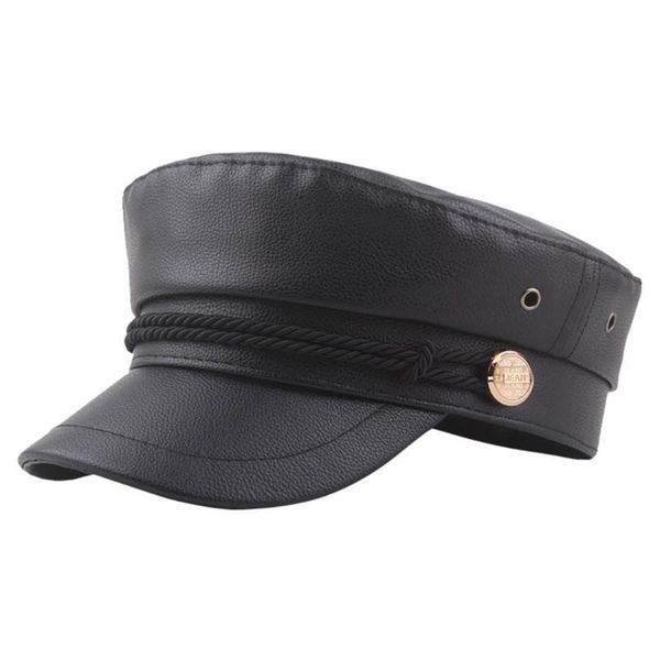 

winter women's hat button rope flat literary painter british retro beret fashion outdoor street navy trend wild hats #yl101, Blue;gray