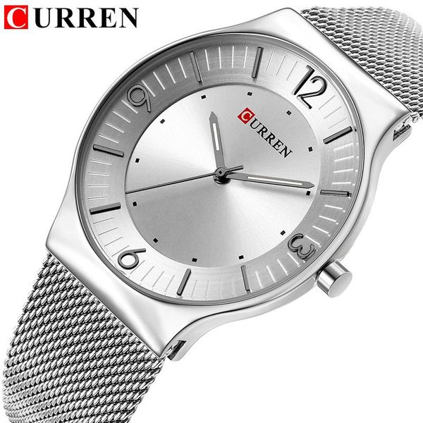 

wristwatches curren arrival simple style fashion&casual business men watches full steel quartz men's wristwatch relogio masculino reloj, Slivery;brown