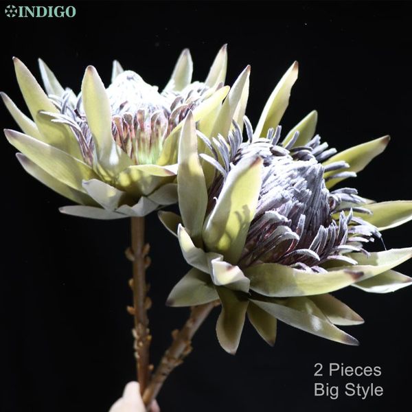 

-2 pcs ancient protea cynaroides large size real touch artificial flower classical party event decoration drop decorative flowers & wreaths
