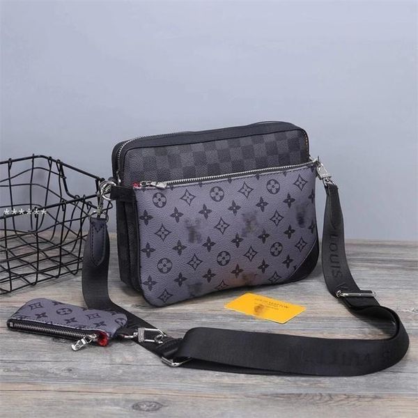 

louiings vitton vuttonl-1designers mens crossbody bags luxury men briefcases brand leather messenger envelope bag purses single shoulder, Red;black