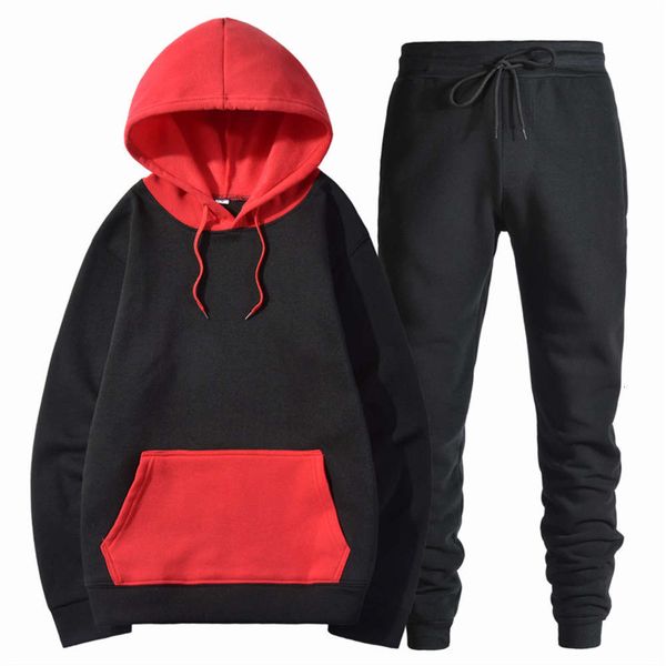 

2020 winter new sweater suit men's loose and plus size fat man's hooded with trousers, Gray