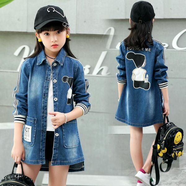 

coat baby girls clothes jeans 2021 girl jacket denim outerwear children's clothing spring autumn kids outfits, Blue;gray