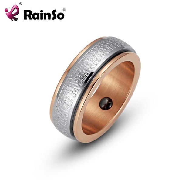

cluster rings rainso 2021 fashion mens hematite magnetic health ring stainless steel double circle wedding band jewelry for women, Golden;silver