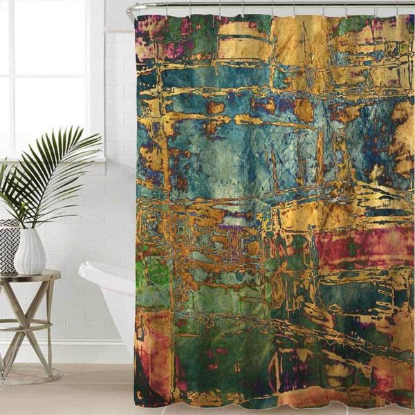

shower curtains fabric curtain rainbow with gold pattern watercolor background
