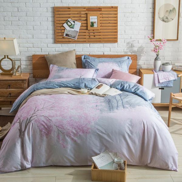 

bedding sets 2021 home textile cotton comfortable cheery pattern printed duvet cover pillowcase bed sheet brief linen 4pcs