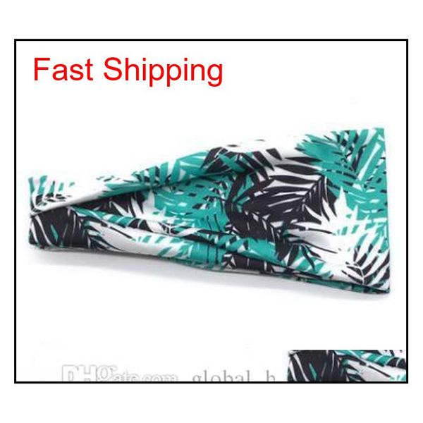 

sports yoga headband wash face hair bands sweatbands headwrap bohemia bandana wide printed turban stretch headdres jllscm dh_garden, Silver