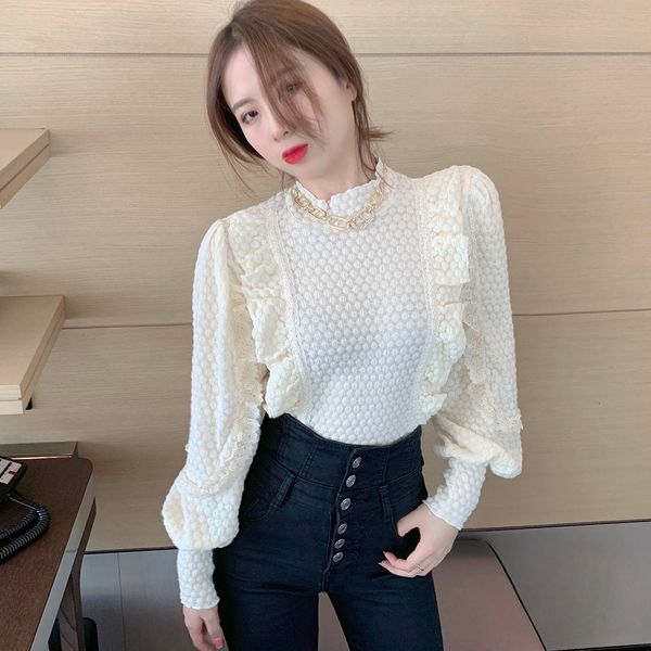 

2021 new version of japanese popular winter clothing thin simple elegant selling mushroom collar seat long sleeve k3iv, White