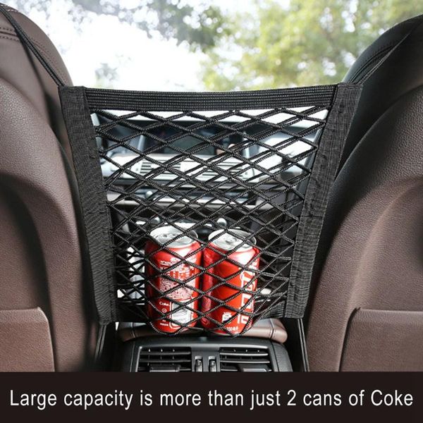 

car organizer seat storage bag strong elastic mesh net stowing auto seats luggage holder pocket