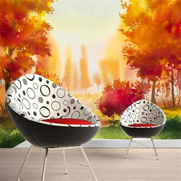 

wallpapers 3d hd modern custom po wallpaper abstract home background wall mural gold watercolor forest for living room bedroom