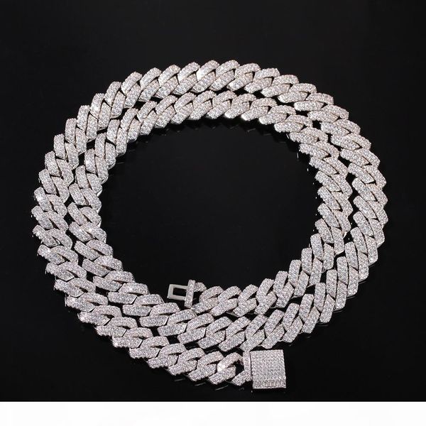 

13mm iced out cuban necklace chain men's hip hop necklace for men 18inch gold silver