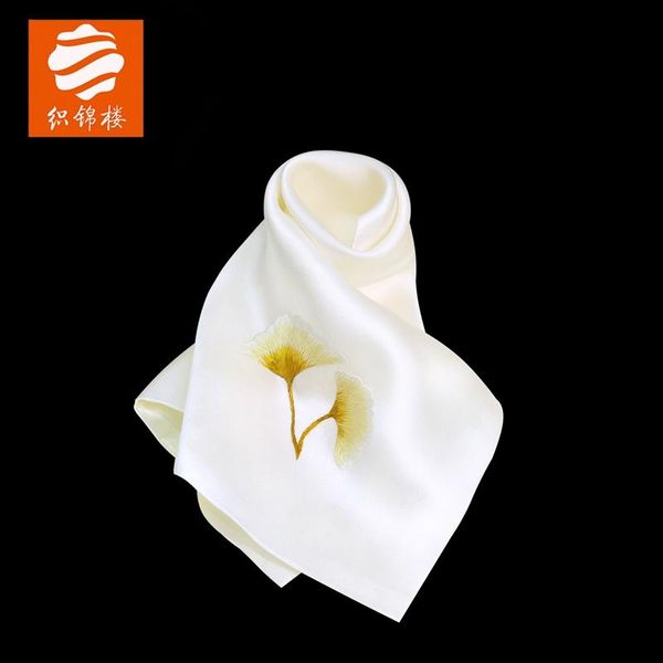 

scarves handkerchief thin double layer design embroidery square female custom hand antique embroidered, Blue;gray