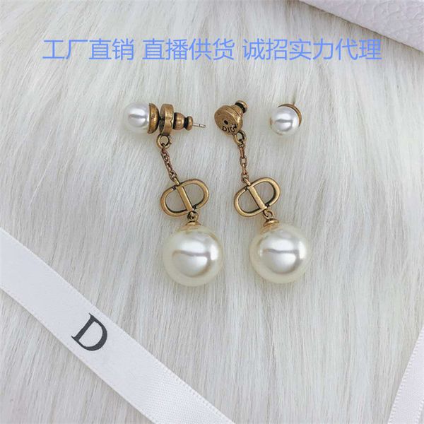 

new letter pearl female earrings s925 silver needle small fragrance ornament
