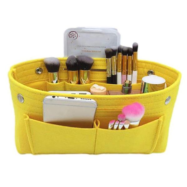 

cosmetic bags & cases portable multifunction travel bag large capacity purse organizer felt handy handbag pouch