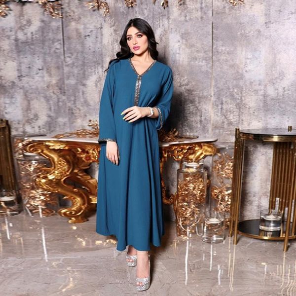 

ethnic clothing robe longue djellaba femme musulmane sequin abaya dubai turkey islamic arabic muslim long dress for women kaftan mujer vesti, Red