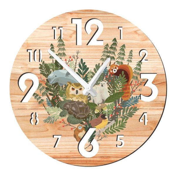 

wall clocks wooden modern design clock for living room home decor cartoon style children wood decoration