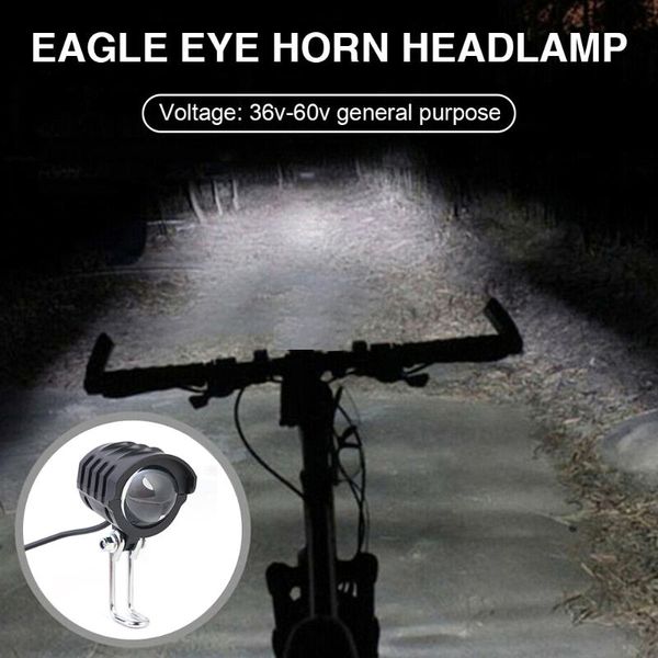 

electric bike led front light e-bike bicycle 2 in 1 waterproof horn headlight biking portableÂ dustproof cycling parts