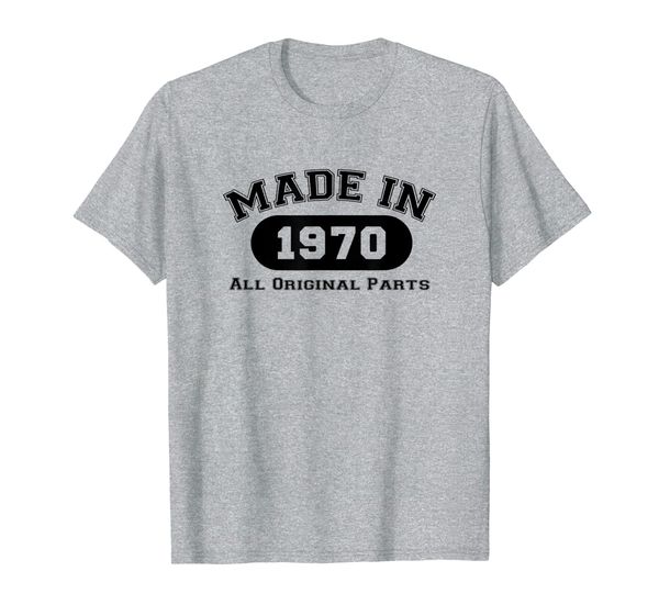 

made in 1970 all original parts t-shirt 49th birthday gift, White;black