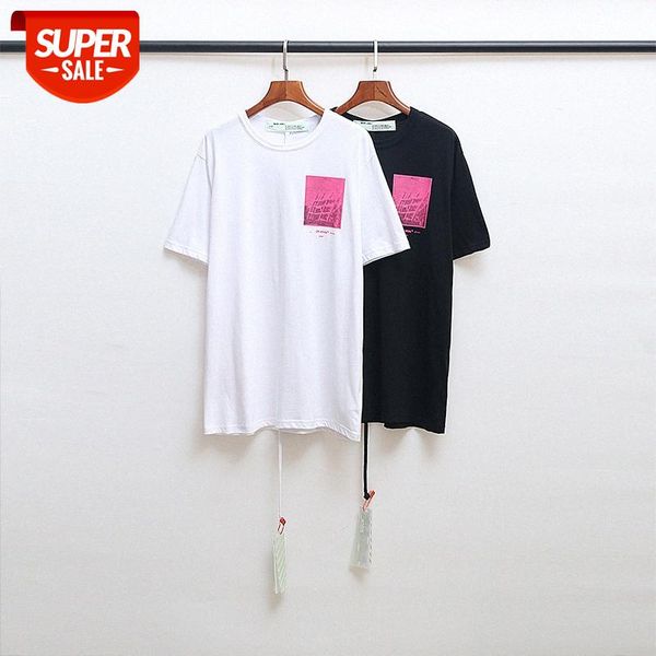 

off pink arrow print t-shirt ow loose short t short-sleeved couple os wide version #kq0i, White;black