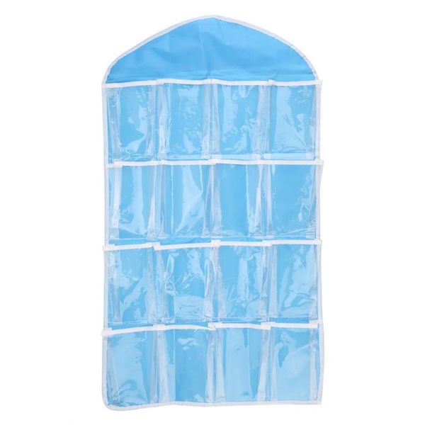 

storage bags 16 grid clothes socks underwear hanging bag closet small things wall door pocket classification sorting