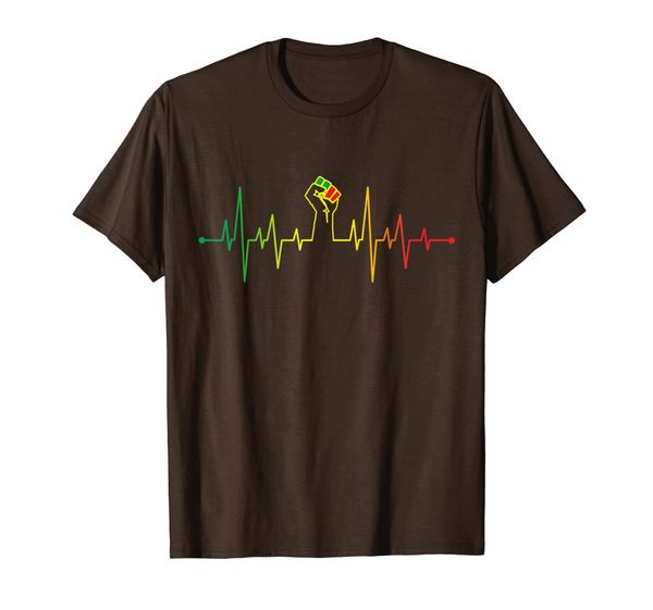 

black power fist heartbeat t-shirt, White;black