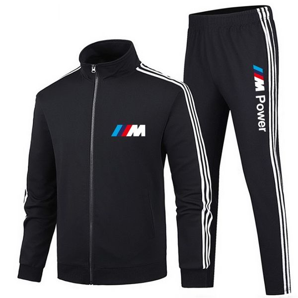 

2021men's new brand printing bmw spring and autumn leisure fitness suit with small hoodie sweater pants men's sports, Gray