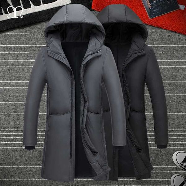 Piumino lungo da uomo Cappotto invernale resistente all'acqua e al vento Felpe con cappuccio da uomo di grandi dimensioni Giacche da neve Cappotti da esterno Caldo 3XL 211110