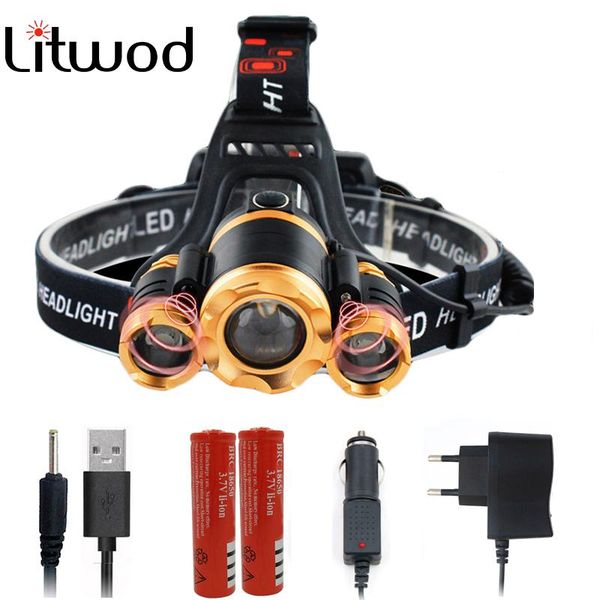 

litwod bulbs headlamp headlight torch lantern head lamp 2x 18650 led battery switch button or ir sensor lithium ion