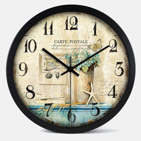 

wall clocks creative simple clock nordic vintage silent metal modern design digital reloj pared home decor db60wc