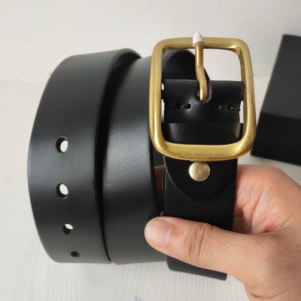 

belt fashion men belt women belt big bronze buckle genuine leather belts classical belts ceinture 2.0-3.8cm with box, Black;brown