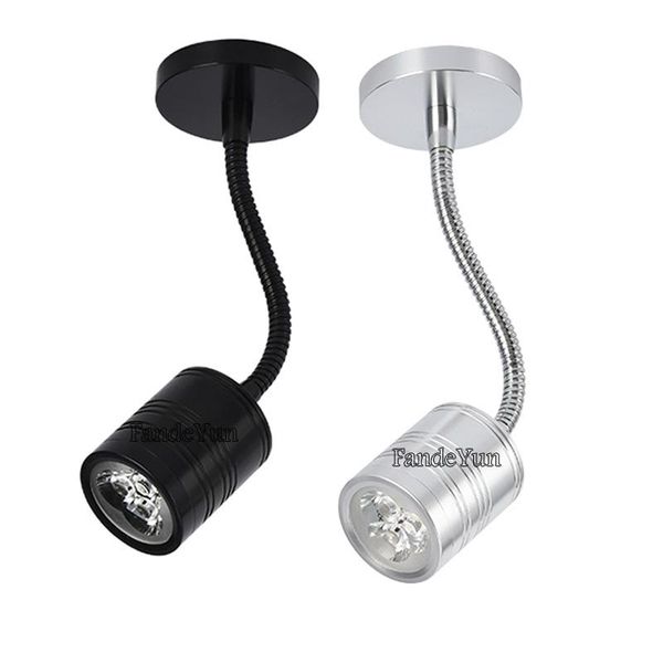 

modern flexible hose led wall lamp 1w 3w 5w ac85-265v flexible arm light lamp bedside reading light study painting spot lighting