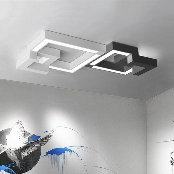 

ceiling lights dimmable led with remote control, modern lamp iron surface mounted lighting fixtures black/white ac220v