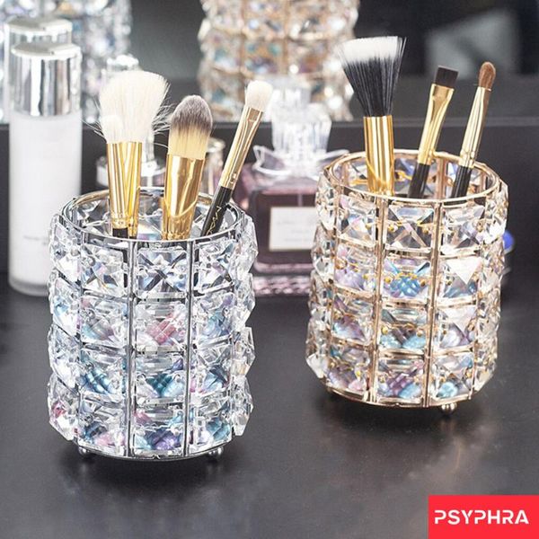 

storage boxes & bins 1pc makeup brush holder crystal ornament organizer box pencil household deskhome decoration