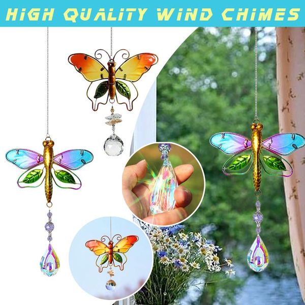 

garden decorations metal d-ragonfly s-un catcher crystal ball p-rism window hanging ornament decoration suncatchers outdoor decor